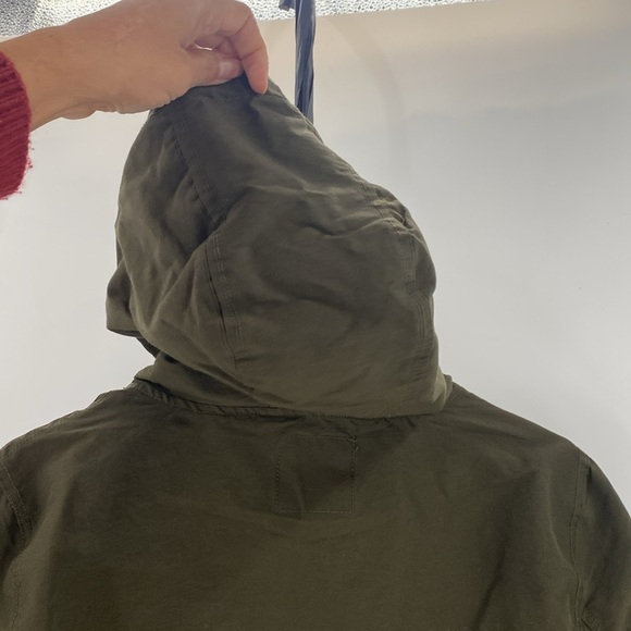 Modern Amusement Mens Green Long Sleeve Hooded Windbreaker Jacket pullover - Picture 10 of 11